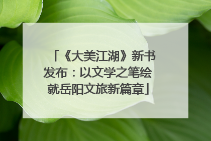 《大美江湖》新书发布：以文学之笔绘就岳阳文旅新篇章