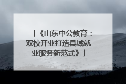 《山东中公教育：双校开业打造县域就业服务新范式》