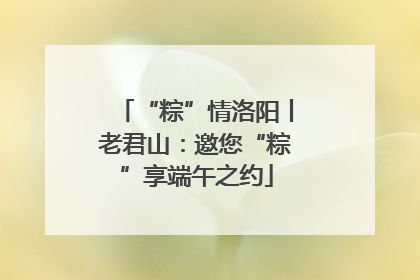 “粽”情洛阳丨老君山：邀您“粽”享端午之约