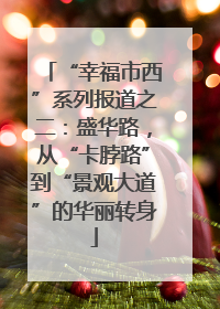 “幸福市西”系列报道之二：盛华路，从“卡脖路”到“景观大道”的华丽转身