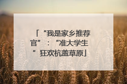 “我是家乡推荐官”：“准大学生”狂欢杭盖草原
