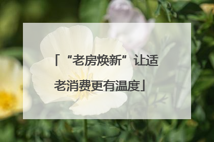 “老房焕新”让适老消费更有温度