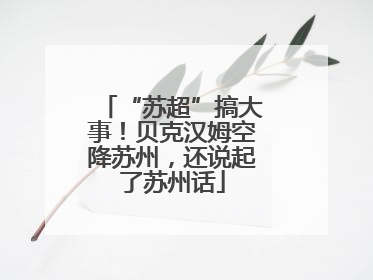 “苏超”搞大事！贝克汉姆空降苏州，还说起了苏州话