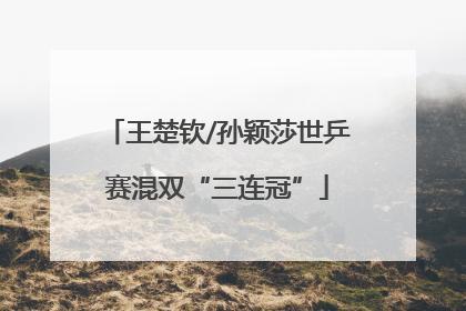 王楚钦/孙颖莎世乒赛混双“三连冠”