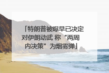 特朗普被曝早已决定对伊朗动武 称“两周内决策”为烟雾弹
