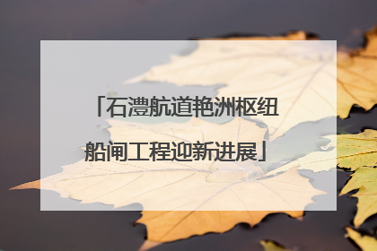 石澧航道艳洲枢纽船闸工程迎新进展