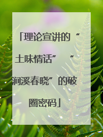 理论宣讲的“土味情话” “涧溪春晓”的破圈密码