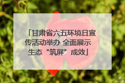 甘肃省六五环境日宣传活动举办 全面展示生态“筑屏”成效