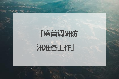 盛蕾调研防汛准备工作