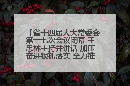 省十四届人大常委会第十七次会议闭幕 王忠林主持并讲话 加压奋进狠抓落实 全力推动支点建设成势见效