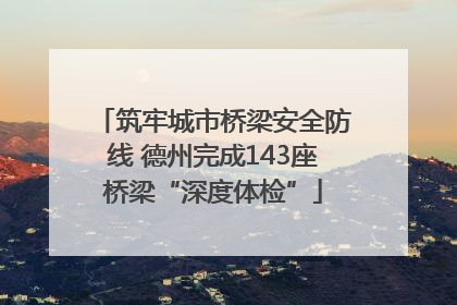 筑牢城市桥梁安全防线 德州完成143座桥梁“深度体检”