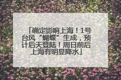 确定影响上海！1号台风“蝴蝶”生成，预计后天登陆！周日前后上海有明显降水