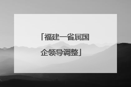 福建一省属国企领导调整