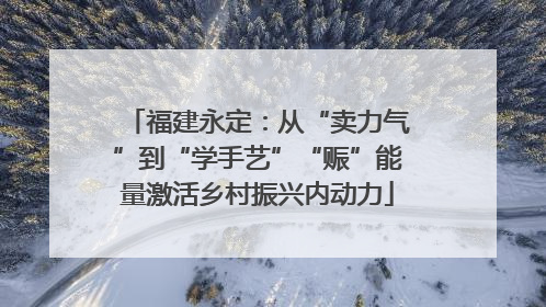 福建永定：从“卖力气”到“学手艺”“赈”能量激活乡村振兴内动力