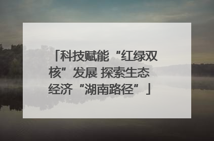 科技赋能“红绿双核”发展 探索生态经济“湖南路径”
