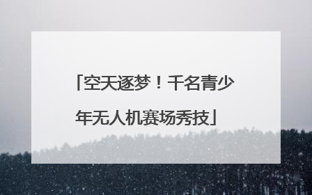 空天逐梦！千名青少年无人机赛场秀技