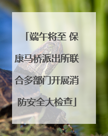 端午将至 保康马桥派出所联合多部门开展消防安全大检查