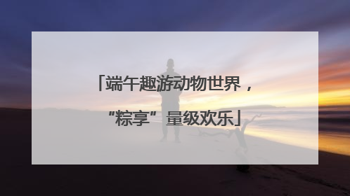 端午趣游动物世界，“粽享”量级欢乐