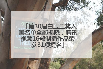 第30届白玉兰奖入围名单全部揭晓，腾讯视频16部制播作品荣获31项提名