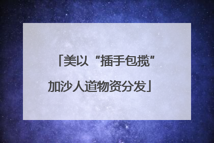 美以“插手包揽”加沙人道物资分发