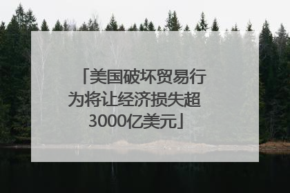 美国破坏贸易行为将让经济损失超3000亿美元