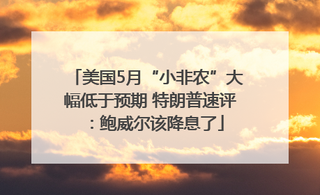 美国5月“小非农”大幅低于预期 特朗普速评：鲍威尔该降息了