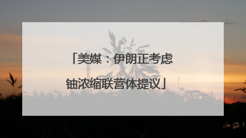 美媒：伊朗正考虑铀浓缩联营体提议