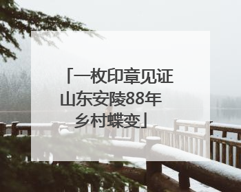 一枚印章见证山东安陵88年乡村蝶变