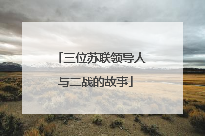 三位苏联领导人与二战的故事