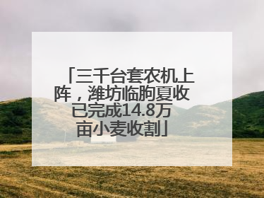 三千台套农机上阵，潍坊临朐夏收已完成14.8万亩小麦收割
