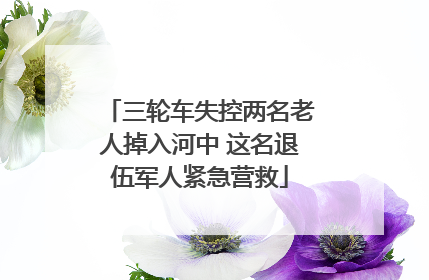 三轮车失控两名老人掉入河中 这名退伍军人紧急营救
