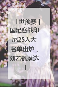 世预赛｜国足客战印尼25人大名单出炉，刘若钒落选