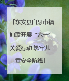 东安县白牙市镇妇联开展“六一”关爱行动 筑牢儿童安全防线