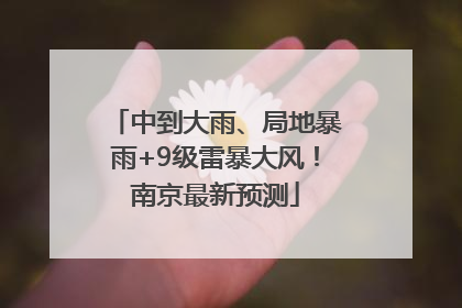 中到大雨、局地暴雨+9级雷暴大风！南京最新预测