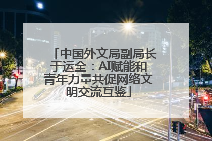 中国外文局副局长于运全：AI赋能和青年力量共促网络文明交流互鉴