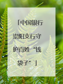 中国银行崇阳支行守护百姓“钱袋子”