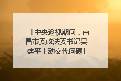中央巡视期间，南昌市委政法委书记吴建平主动交代问题