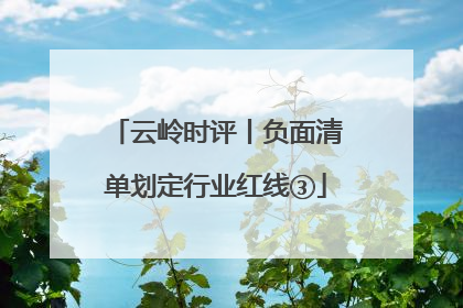 云岭时评丨负面清单划定行业红线③