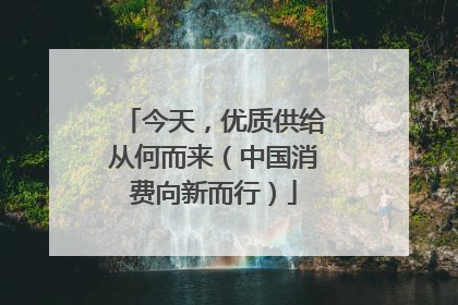 今天，优质供给从何而来（中国消费向新而行）