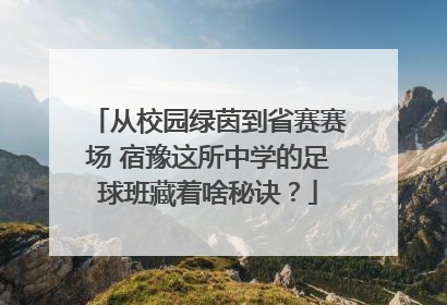 从校园绿茵到省赛赛场 宿豫这所中学的足球班藏着啥秘诀？