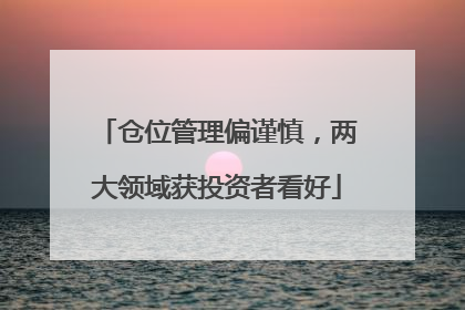 仓位管理偏谨慎，两大领域获投资者看好