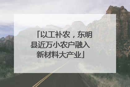 以工补农，东明县近万小农户融入新材料大产业