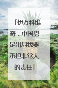 伊万科维奇：中国男足出局我要承担非常大的责任