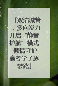 双清城管：多向发力开启“静音护航”模式 倾情守护高考学子逐梦路