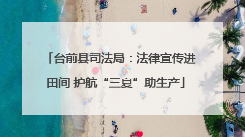 台前县司法局：法律宣传进田间 护航“三夏”助生产
