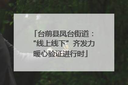 台前县凤台街道：“线上线下”齐发力 暖心验证进行时