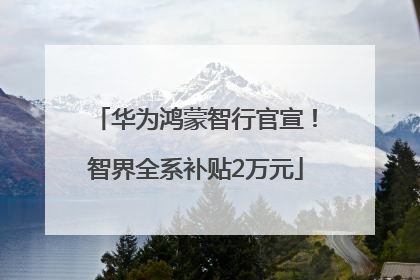 华为鸿蒙智行官宣！智界全系补贴2万元