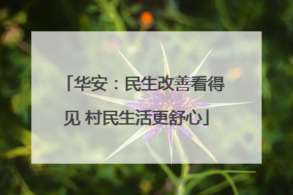 华安：民生改善看得见 村民生活更舒心