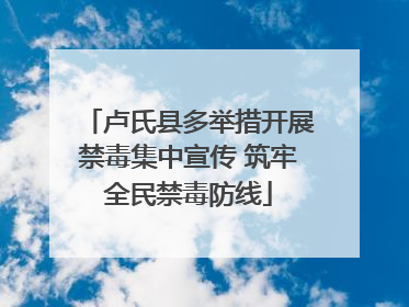 卢氏县多举措开展禁毒集中宣传 筑牢全民禁毒防线