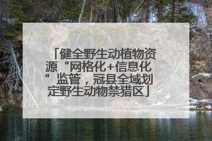 健全野生动植物资源“网格化+信息化”监管，冠县全域划定野生动物禁猎区